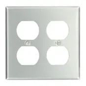 83016 Aluminum Wallplate - 2 Gang 2 Duplex With Satin Finish 1