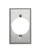 83028 Aluminum Wallplate, 1-Gang Power Outlet, 2 147 Hole, Satin Finish 1
