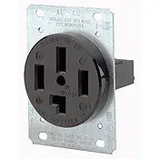8330 Black Receptacle Single Flush Mount, 4-Pole 4-Wire, 30A 208/120V 1