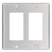 83409 Aluminum Wallplate - 2 Gang Decora Standard Size 1