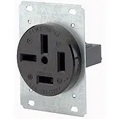 8350 Non-Csa Black Receptacle, Single Flush Mount, 4-Pole 4-Wire, 50A 208/120V 1