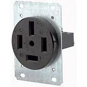 8360 Non-Csa Black Receptacle - Single Flush Mount, 4-Pole 4-Wire, 60A, 208/120V 1