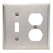 84005 Stainless Steel Wallplate – 2 Gang, 1 Toggle/1 Duplex 1