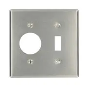 84007 Stainless Steel Wallplate - 2 Gang, 1 Toggle/1 Receptacle, Standard Size 1