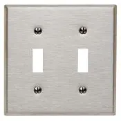 84009 Stainless Steel Wallplate, 2-Gang Toggle, Standard Size 1