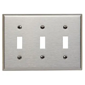 84011 Stainless Steel 3-Gang Toggle Wallplate 1