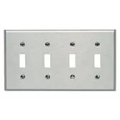 84012 Stainless Steel 4-Gang Toggle Wallplate, Standard Size 1
