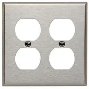 84016 Stainless Steel 2-Gang Duplex Wallplate - Standard Size 1