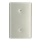 84019 Stainless Steel Wallplate, 1-Gang Blank, Strap Mount, Standard Size 1