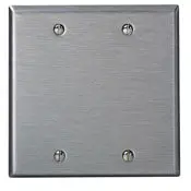 84025 Stainless Steel 2-Gang Blank Wallplate - Standard Size Box Mount 1