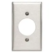 84028 Stainless Steel Wallplate - 1-Gang Receptacle With 2 1/47 Holes, Standard Size 1