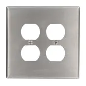 84116 Stainless Steel Wallplate - 2-Gang Duplex, Oversized 1