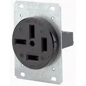 8460 Black Receptacle Single Flush Mount 3-Pole 4-Wire 60A 250V 1