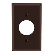 85004 Brown 1-Gang Single Receptacle Wallplate, Standard Size 1
