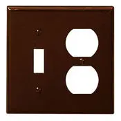 85005 Brown Wallplate - 2-Gang, 1 Toggle, 1 Duplex, Standard Size 1