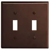 85009 Brown Wallplate - 2-Gang 2-Toggle, Standard Size 1