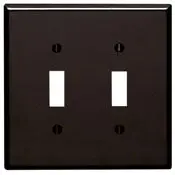 85109 Brown Oversized 2-Gang 2-Toggle Wallplate 1