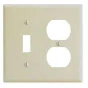 86005 Ivory Wallplate - 2 Gang, 1 Toggle, 1 Duplex, Standard Size 1