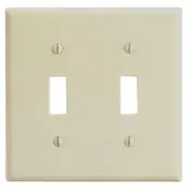 86009 Ivory Wallplate 2-Gang 2-Toggle Standard Size 1
