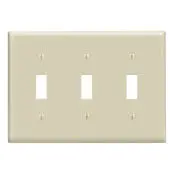 86011 Ivory Wallplate - 3 Gang, 3 Toggle, Standard Size 1