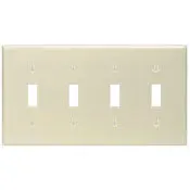 86012 Ivory 4-Gang Wallplate With 4 Toggle Switches, Standard Size 1