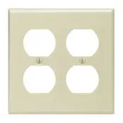 86016 Ivory Wallplate, 2-Gang 2-Duplex, Standard Size 1