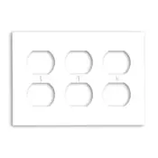 86030 Ivory 3-Gang 3-Duplex Standard Size Wallplate 1