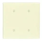 86034 Ivory Wallplate - 2-Gang, 2-Blank Strap Mount, Standard Size 1