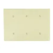 86035 Ivory 3-Gang Wallplate, Blank Strap Mount, Standard Size 1