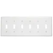 86036 Ivory 6-Gang 6-Toggle Standard Size Wallplate 1