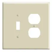 86105 Ivory Oversized Wallplate - 2-Gang, 1 Duplex, 1 Toggle 1