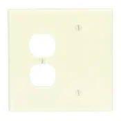 86108 Ivory Wallplate - 2 Gang, 1 Duplex, 1 Blank, Oversized 1