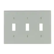 87011 Gray Wallplate, 3-Gang, 3-Toggle, Standard Size 1