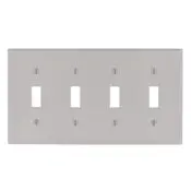 87012 Gray 4-Gang 4-Toggle Standard Wallplate 1