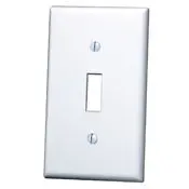 88001 White 1-Gang Toggle Wallplate With Captive Screws, Standard Size 1