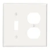 88005 White Wallplate - 2 Gang, 1 Toggle, 1 Duplex Standard Size 1