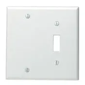 88006 White Wallplate – 2-Gang 1-Toggle 1-Blank, Standard Size Box Mount 1