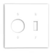 88007 White Wallplate 2-Gang 1 Toggle 1 Single Receptacle Standard Size 1