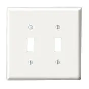 88009 White Wallplate, 2-Gang 2-Toggle, Standard Size 1