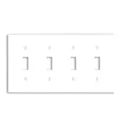 88012 White Wallplate, 4-Gang 4-Toggle, Standard Size 1