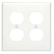 88016 White Wallplate - 2-Gang, 2-Duplex, Standard Size 1