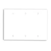 88033 White Wallplate - 3-Gang 3-Blank Box Mount, Standard Size 1