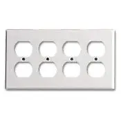 88041 White Wallplate - 4-Gang 4-Duplex Standard Size 1