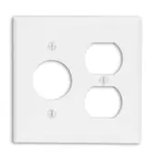 88046 White Wallplate - 2 Gang, 1 Duplex, 1 Single Receptacle, Standard Size 1