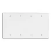 88064 White Wallplate - 4 Gang, 4 Blank, Box Mount, Standard Size 1
