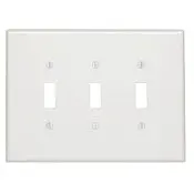 88111 White Oversized 3-Gang 3-Toggle Wallplate 1