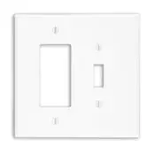 88605 White Oversized Wallplate 2-Gang Toggle/Decora 1