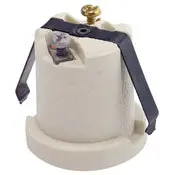 8880 White Unglazed Porcelain Lampholder With Snap-In Brass Screw Shell 660W 250V 1