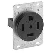 9460 Black Single Flush Mount Receptacle, 3-Pole 4-Wire, 60A 125/250V 1