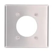 Aluminum Wallplate 2-Gang Power Outlet With 2 145 Hole Satin Finish 1